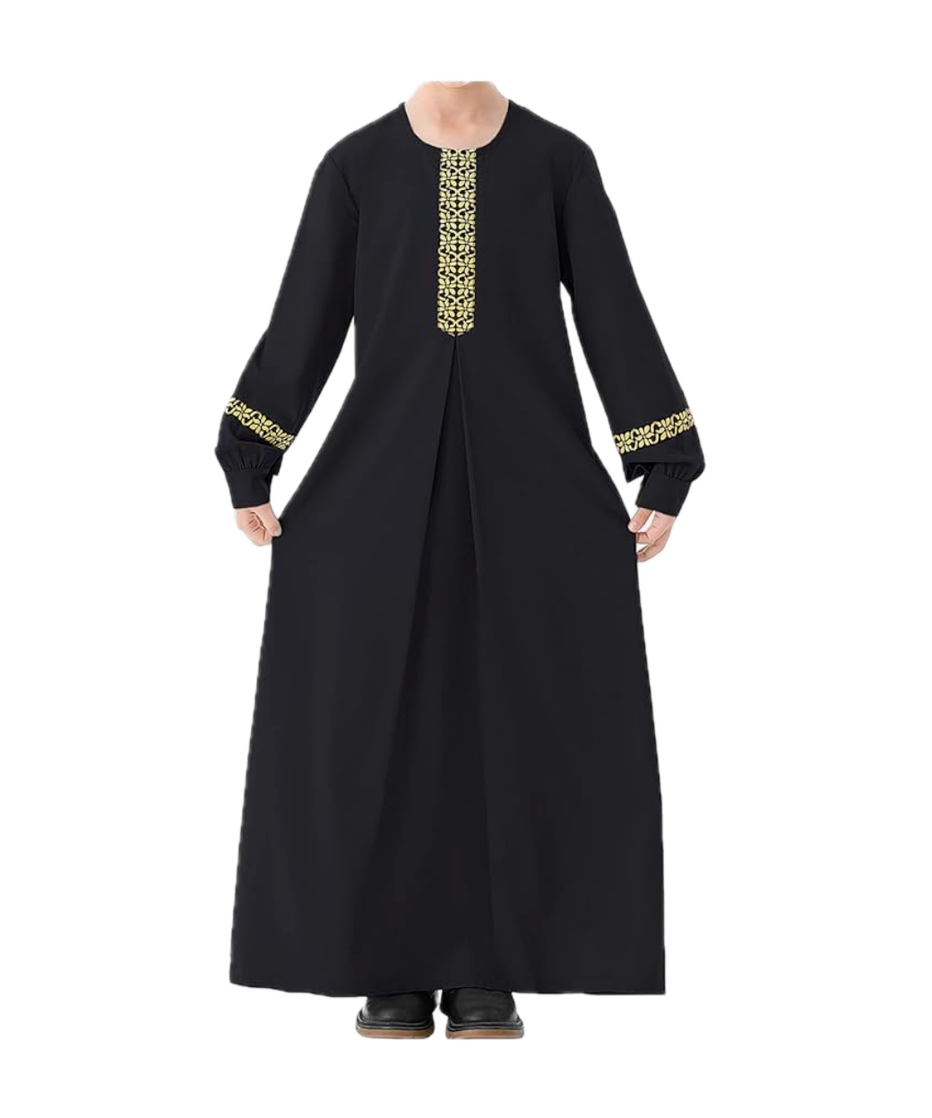 Abetteric Kids Girls Long Sleeve Abaya Dress Muslim Islamic Kaftan Printed Maxi