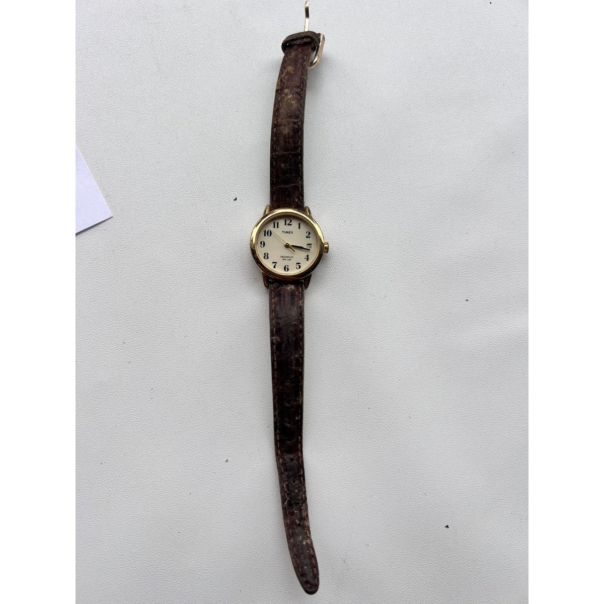 Timex Indiglo WR 30M Women's Watch Brown Leather Band Needs Battery