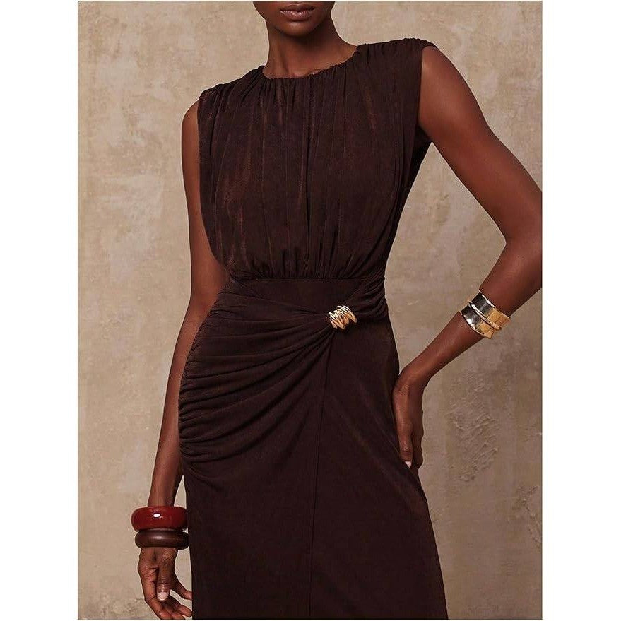 MSRP $52 Verdusa Women's S Sleeveless Formal Dress Twist Slit Wedding Guest Dre