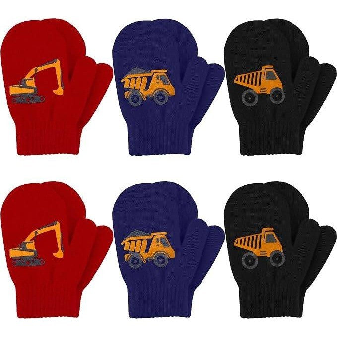 Cooraby 6 Pairs Toddler 1-3T Magic Stretch Mittens Winter Unisex Baby Knitted G