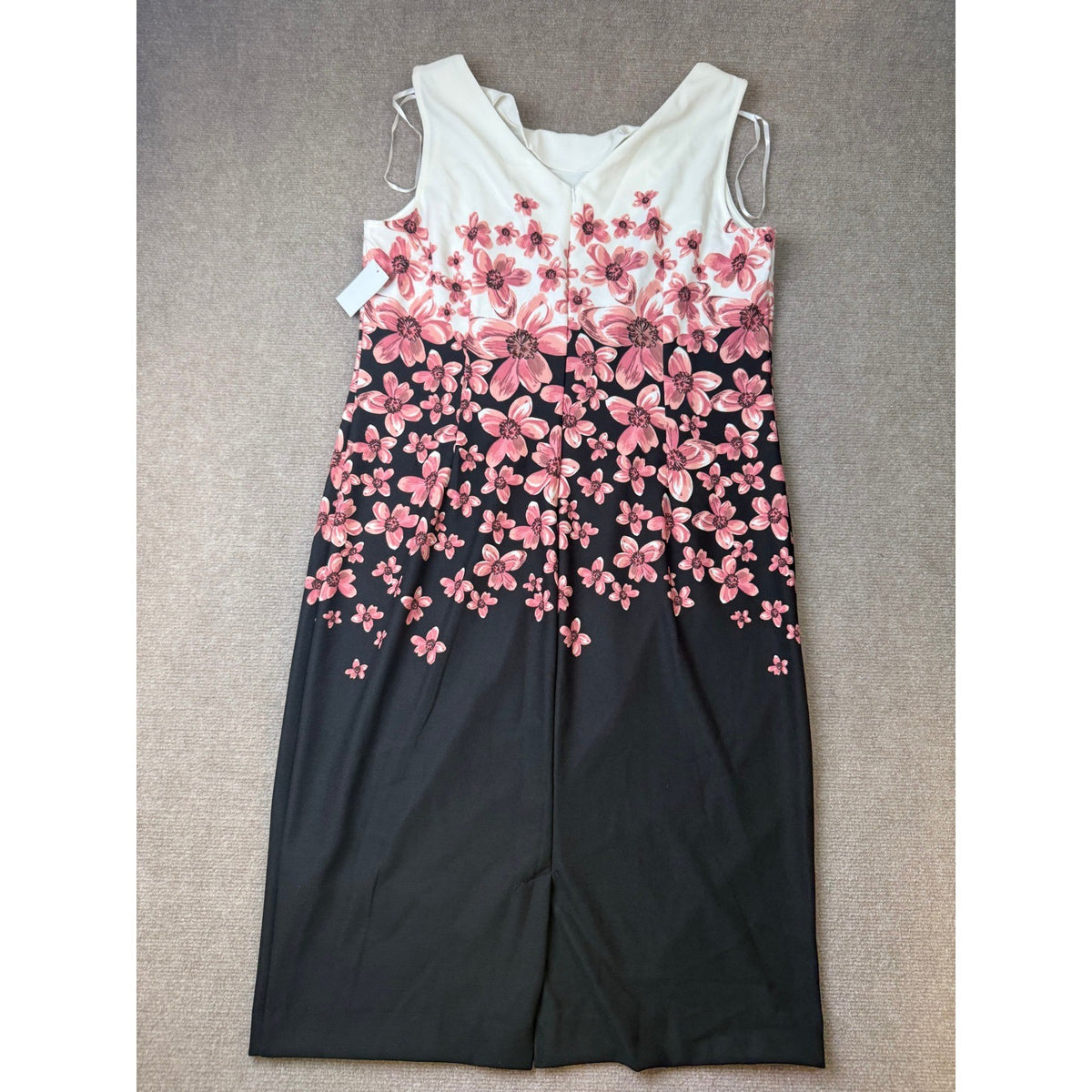 MSRP $94 Maya Brooke Womens 16 Rose Black Crepe Two Piece Floral Jacket Dress