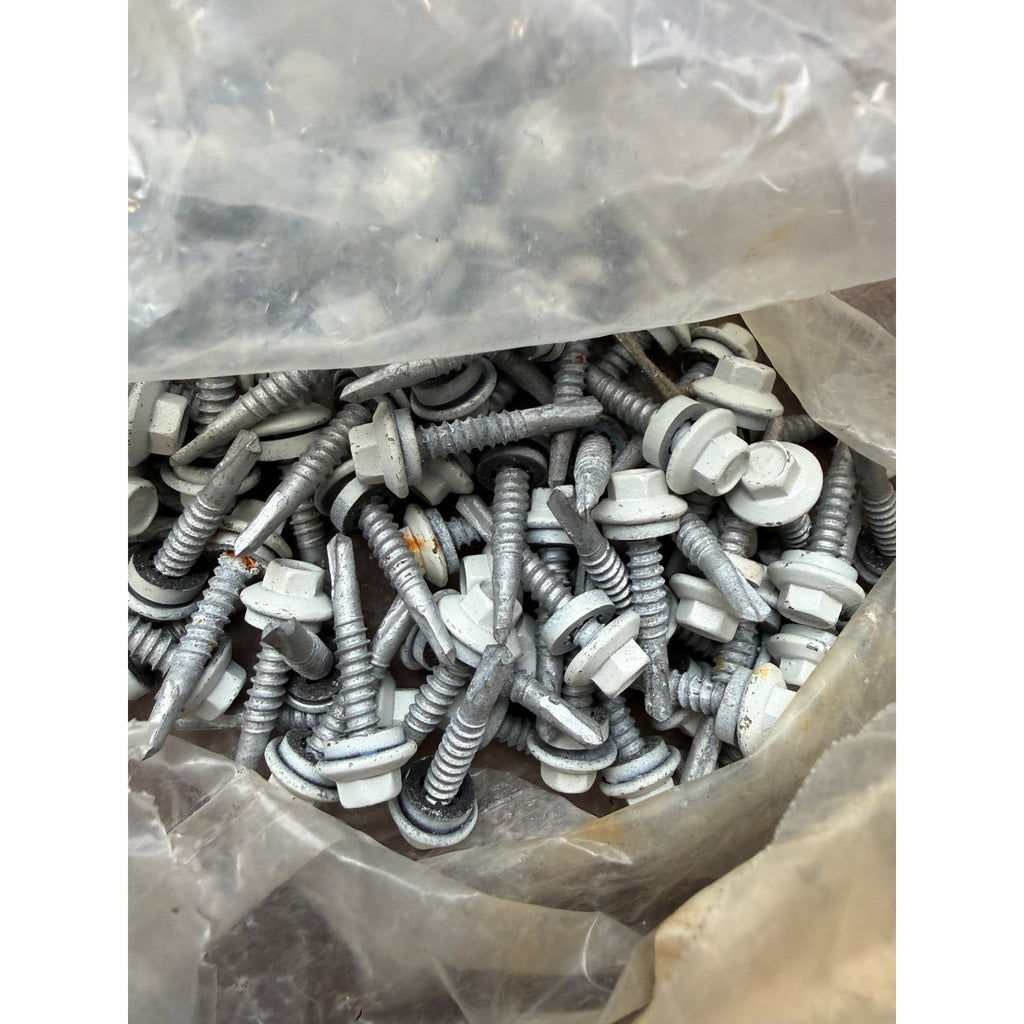 Lot of 300 White 1-1/2" Structural Roofing Screws Self Drilling Hex Washer Head