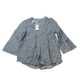 MSRP $54 Liz Claiborne Womens S Tall Navy Bias Blouse Split Crew Neck 3/4 Sleeve