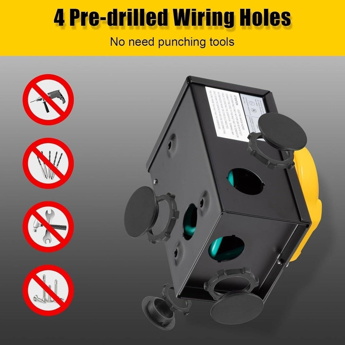 50 Amp Generator Power Inlet Box, NEMA SS2-50P, 125/250V Power Inlet Box 3 Prong