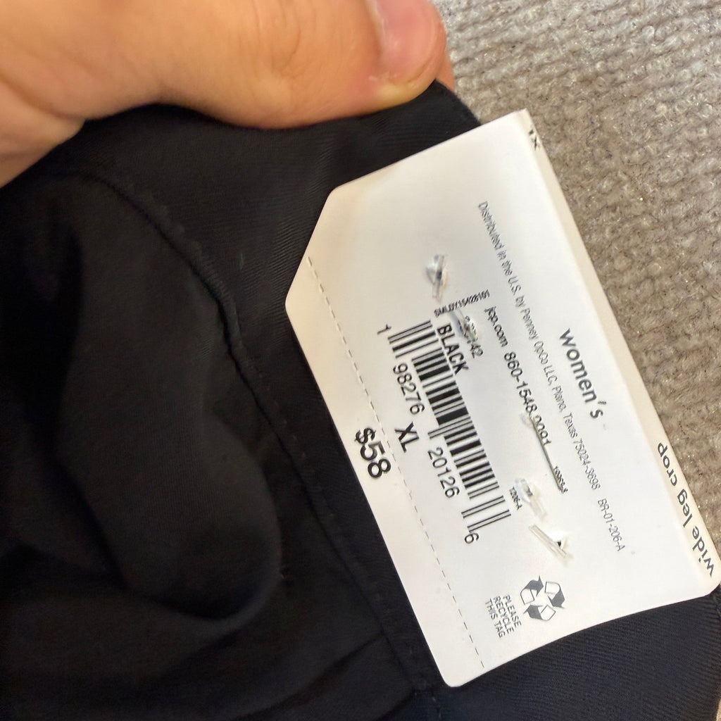 MSRP $58 Stylus Womens XL Black Straight Cropped Pants