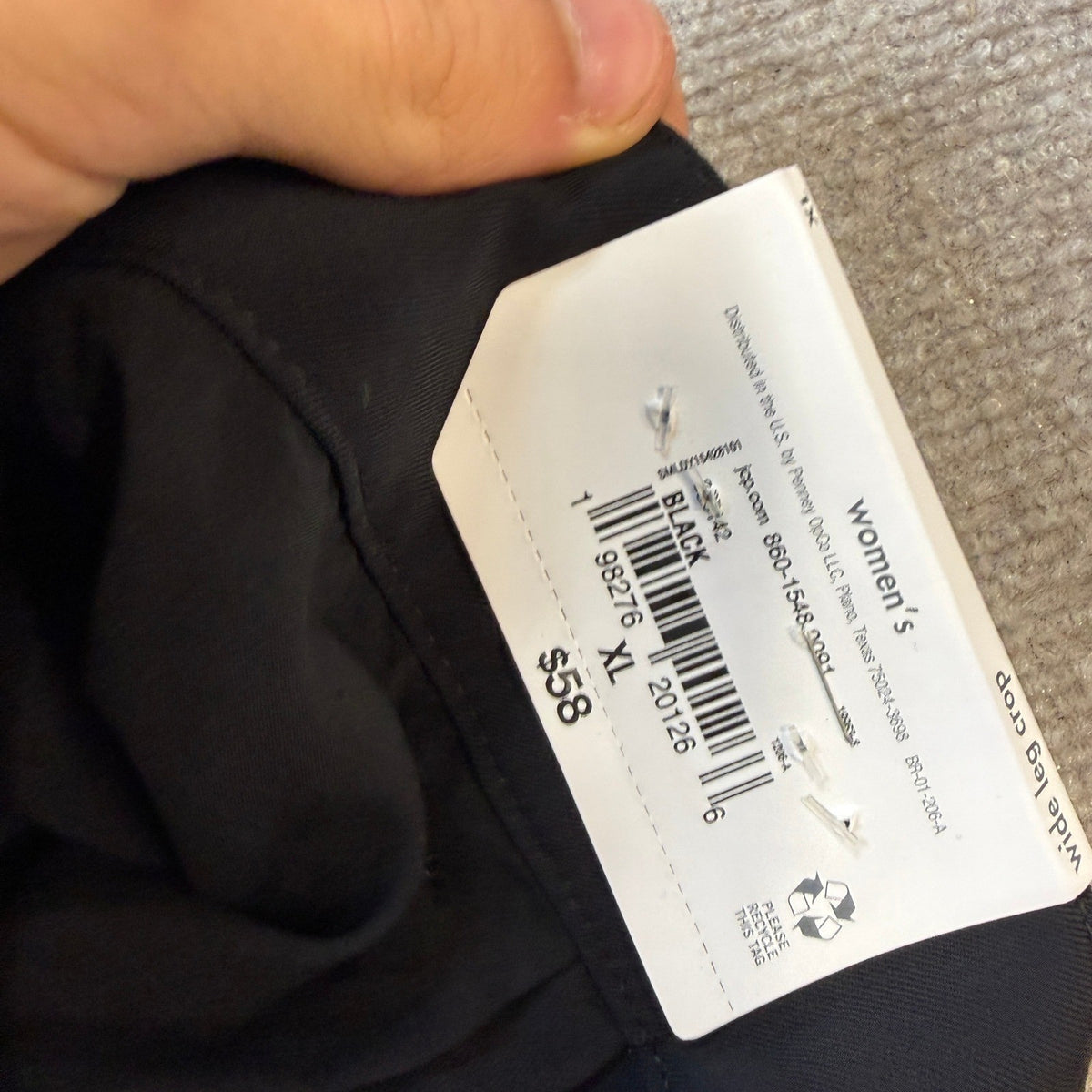 MSRP $58 Stylus Womens XL Black Straight Cropped Pants