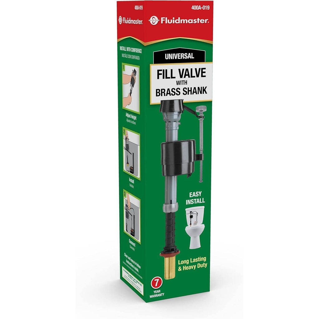 Fluidmaster 400A-019 Universal Toilet Fill Valve with Brass Shank
