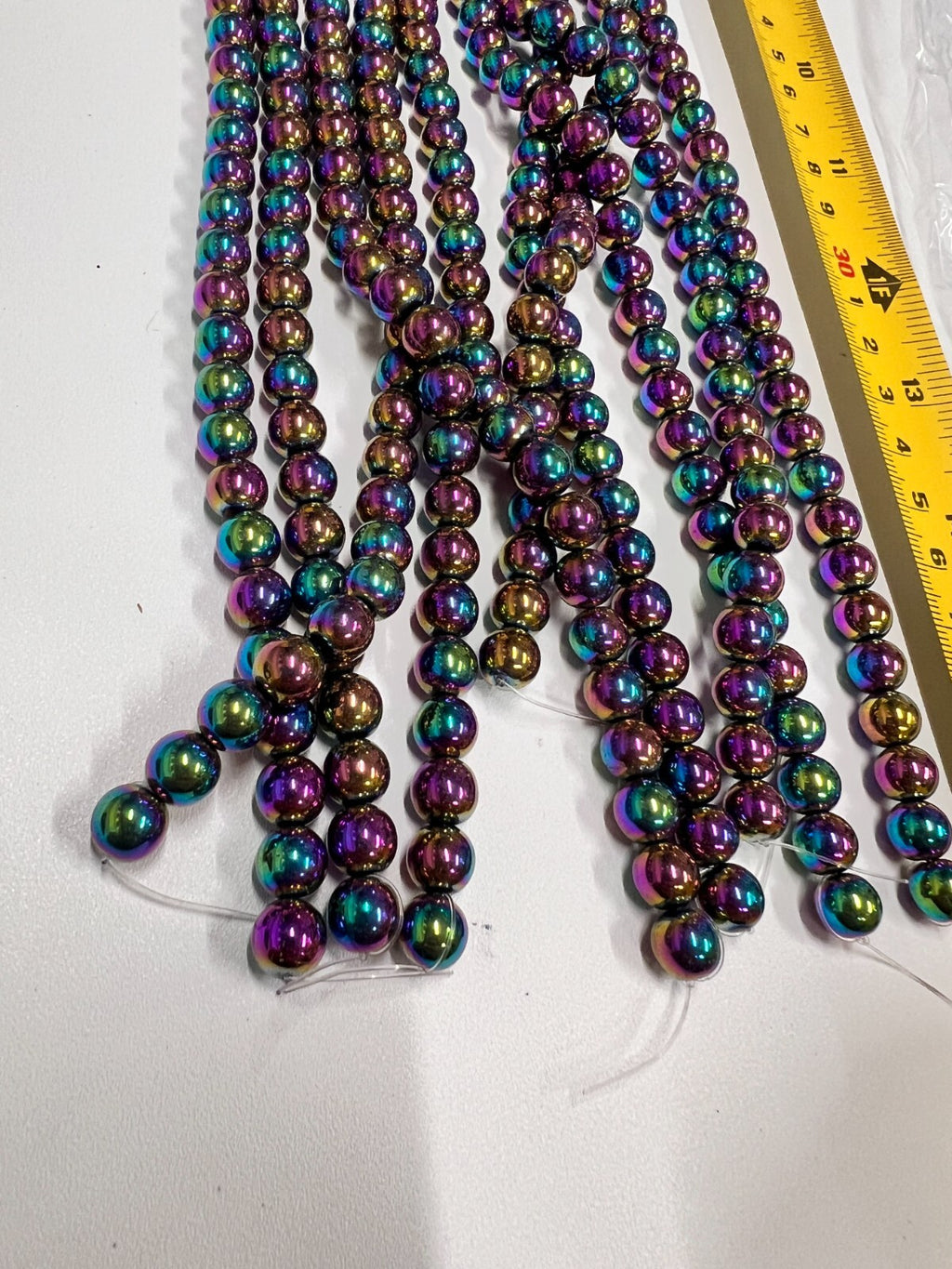 500 Pcs 8mm Round Multicolored Hematite Gemstone Beads DIY Jewelry Making 16"
