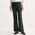 MSRP $54 Liz Claiborne Lisa Womens 12 Tall Black Green Plaid Flare Pull-On Pant