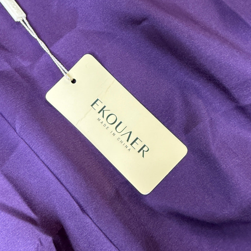 Ekouaer Women's S Silk Satin Robe Kimono Bathrobe Short Belted Lingerie Bridesm