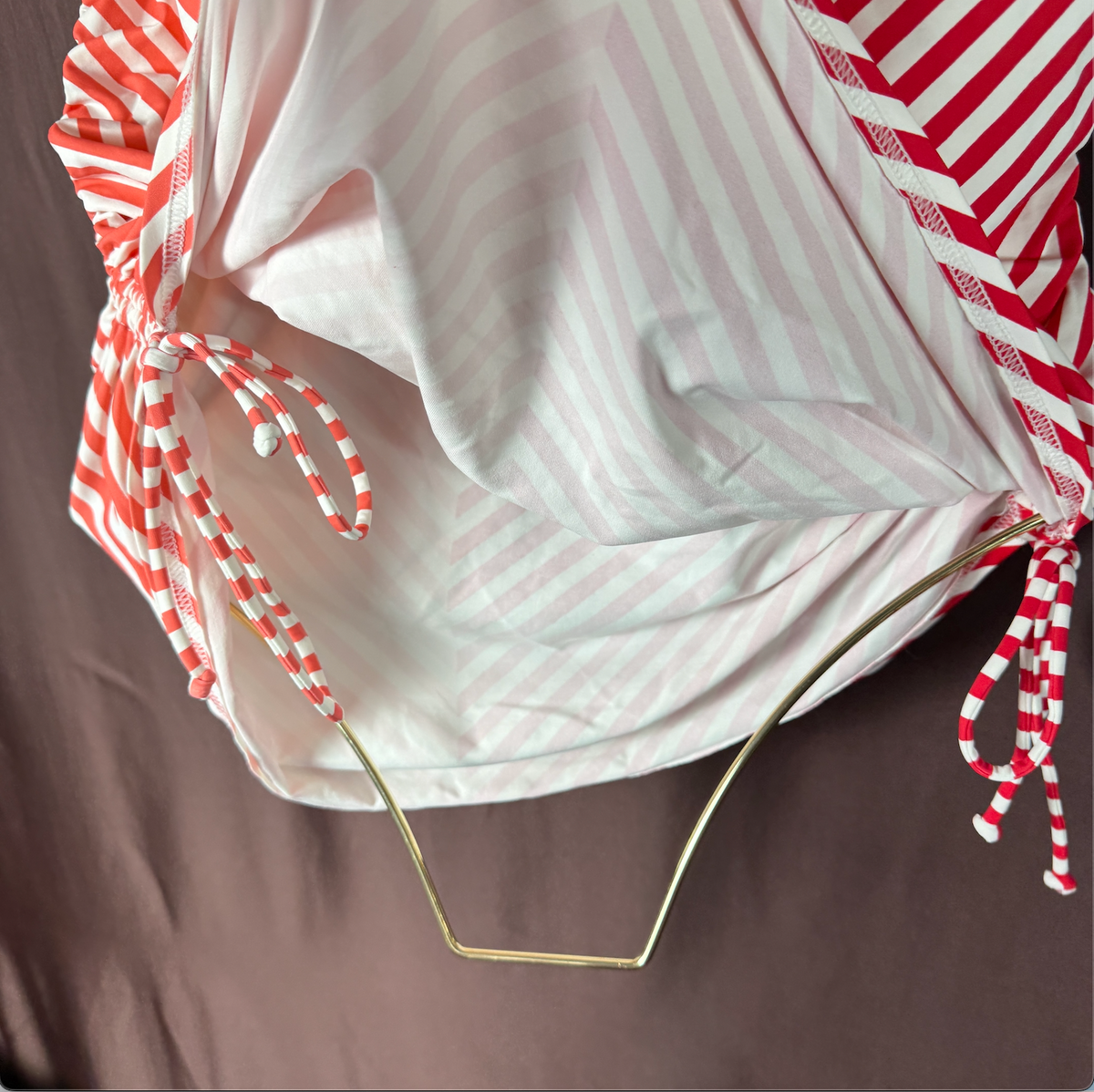 Lands' End Women's 18W LONG Adjustable Underwire Tankini Striped Swimsuit