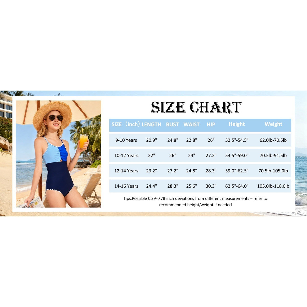 MSRP $23 Kids4ever Girls Light Purple 13-14Y One Piece Swimsuits Contrast Trim