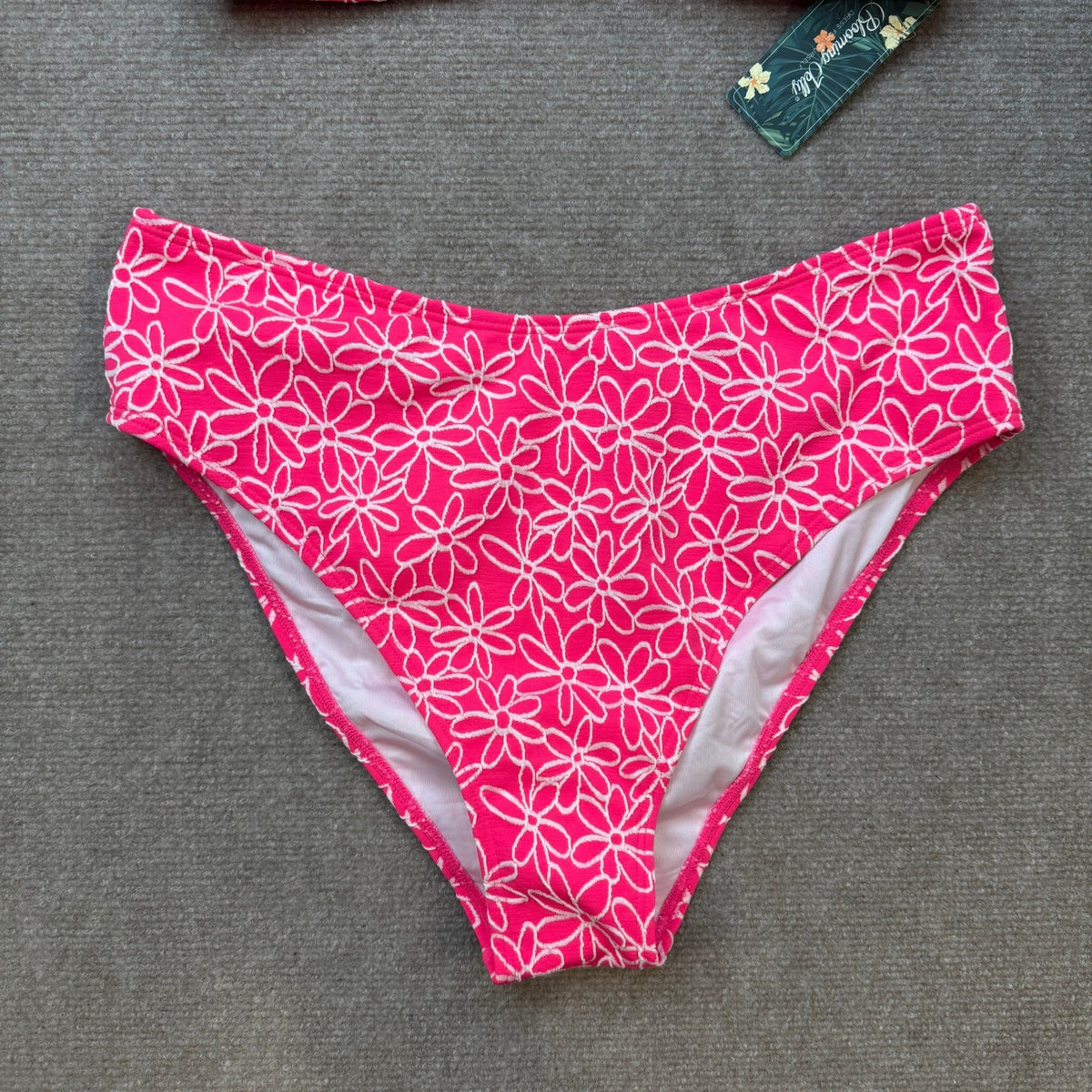 MSRP $31 Blooming Jelly Women's L High Waisted Bikini Set Cheeky Two Piece