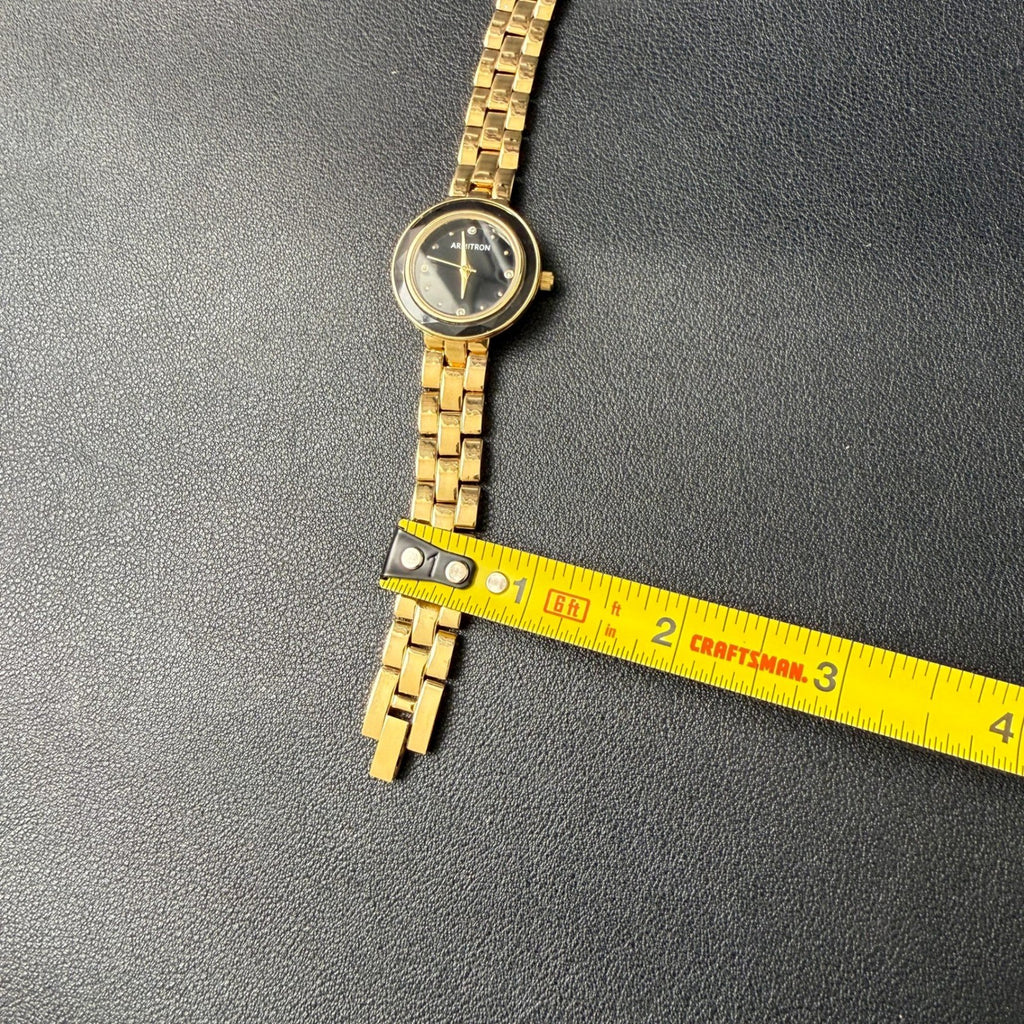 MSRP $70 Armitron 75/5927GP Women's Gold Tone Crystal Accented Bracelet Watch