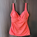 Lands End Women's 4, 2-8 LONG Swim Top V-Neck Wrap Underwire Tankini Swimsuit T
