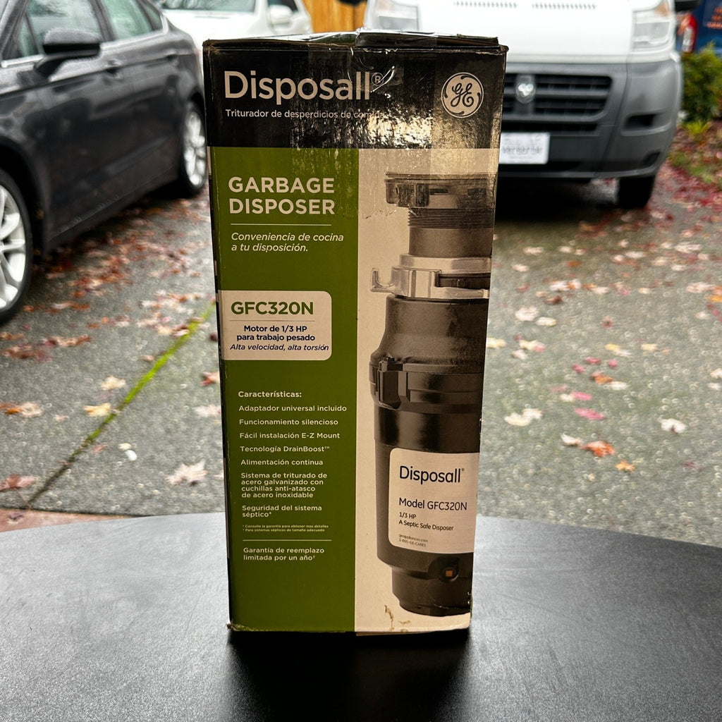 GE 1/3 HP Continuous Feed Garbage Disposer Black GFC320N MISSING DISCHARGE