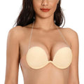 MSRP $34 JOATEAY Womens A-Cup Strapless Backless Bra Plunge Push Up Adhesive