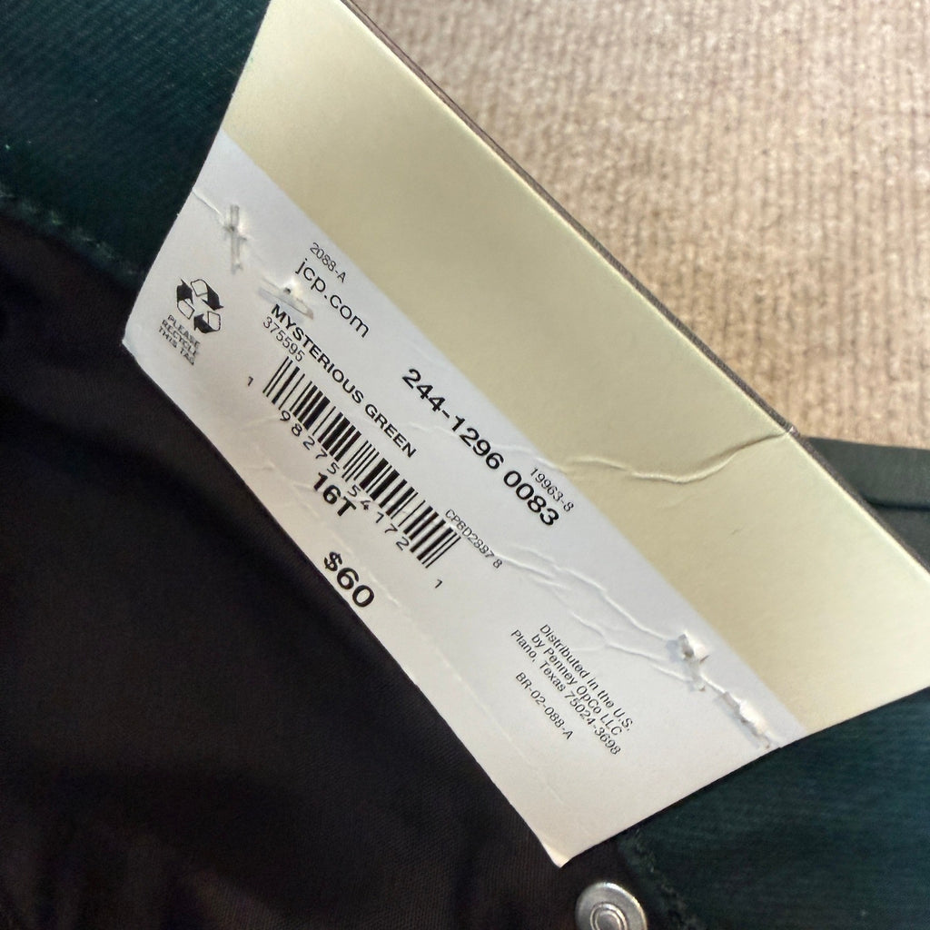 MSRP $60 St. John's Bay Womens 16 Tall Mysterious Green Mid Rise Jeans Straight