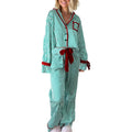 MSRP $39 VFURYGD Women's S Green Stripe Print Two Piece Pajamas Set Long