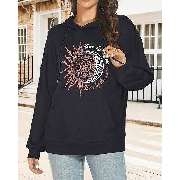 MSRP $22 Rosemia Women's XXL Black Hoodies Long Sleeve Sweatshirts Drawstring