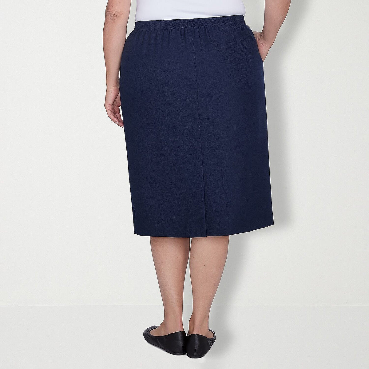 MSRP $42 Alfred Dunner Womens 22W, 24W Navy Suiting Pencil Skirt