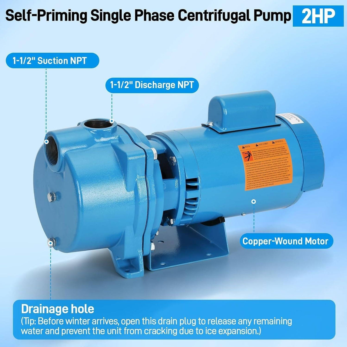 GT20 Self-Priming Single Phase Centrifugal Pump