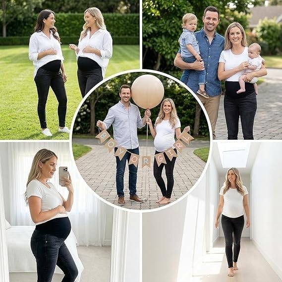 MSRP $40 PACBREEZE Women's L Black Maternity Jeans Over Belly Skinny Stretchy