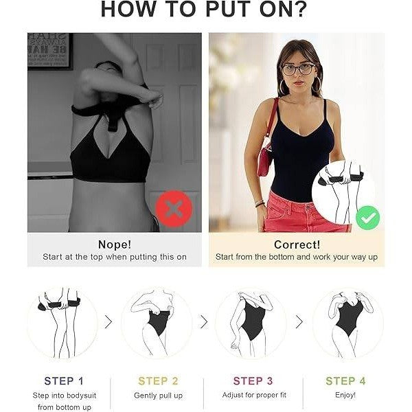 MSRP $41 SHAPERX Women's 2XL/3XL Black Tummy Control Shapewear Thong Bodysuit
