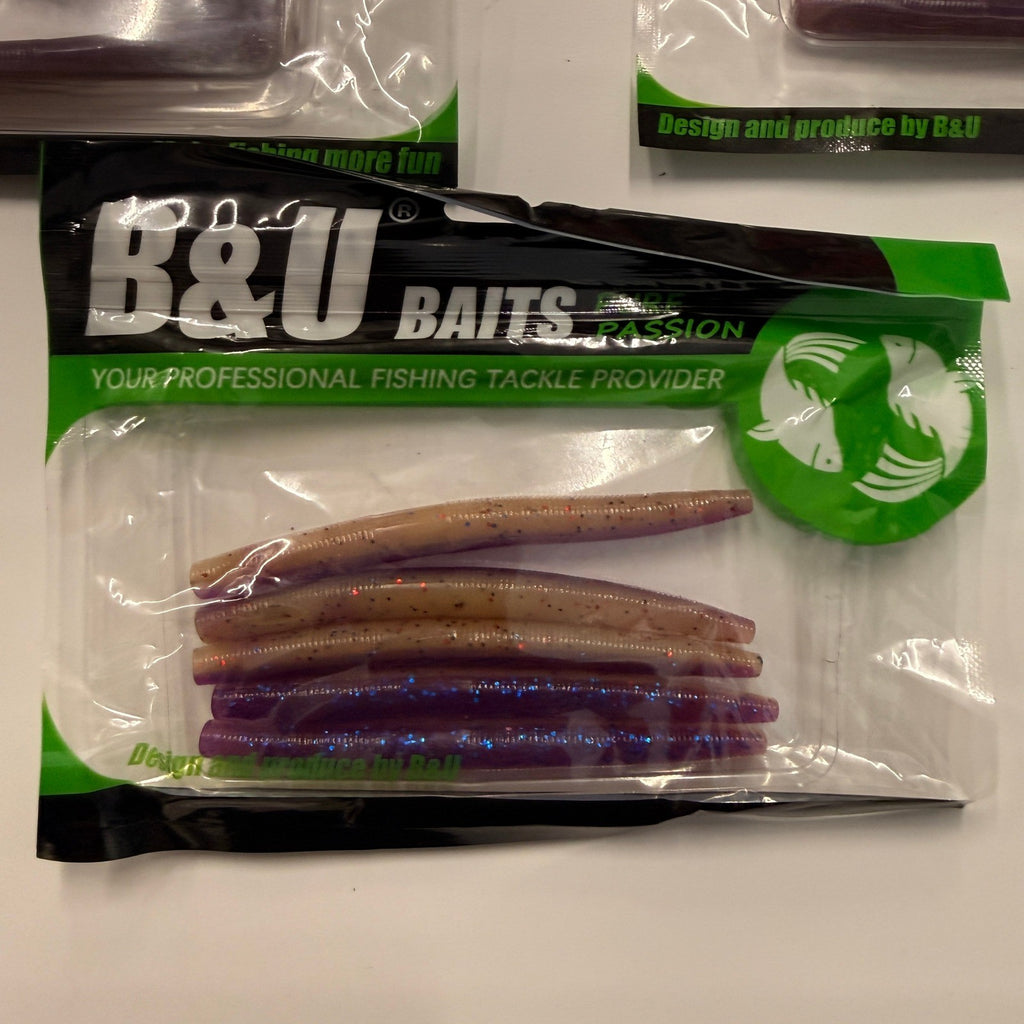 Set of 5 (5 pcs Each) B&U Baits Floating Senko Worms Bass Fishing Lure Soft Plas