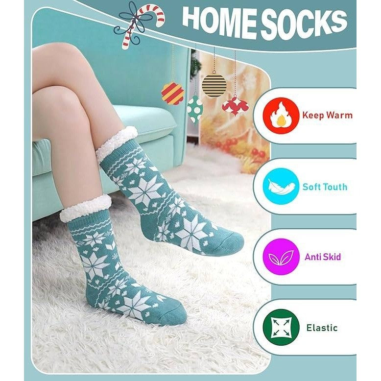 DOSKONI Womens Slipper Socks Fuzzy Non Slip Winter Thick Warm Soft Cozy Fleece