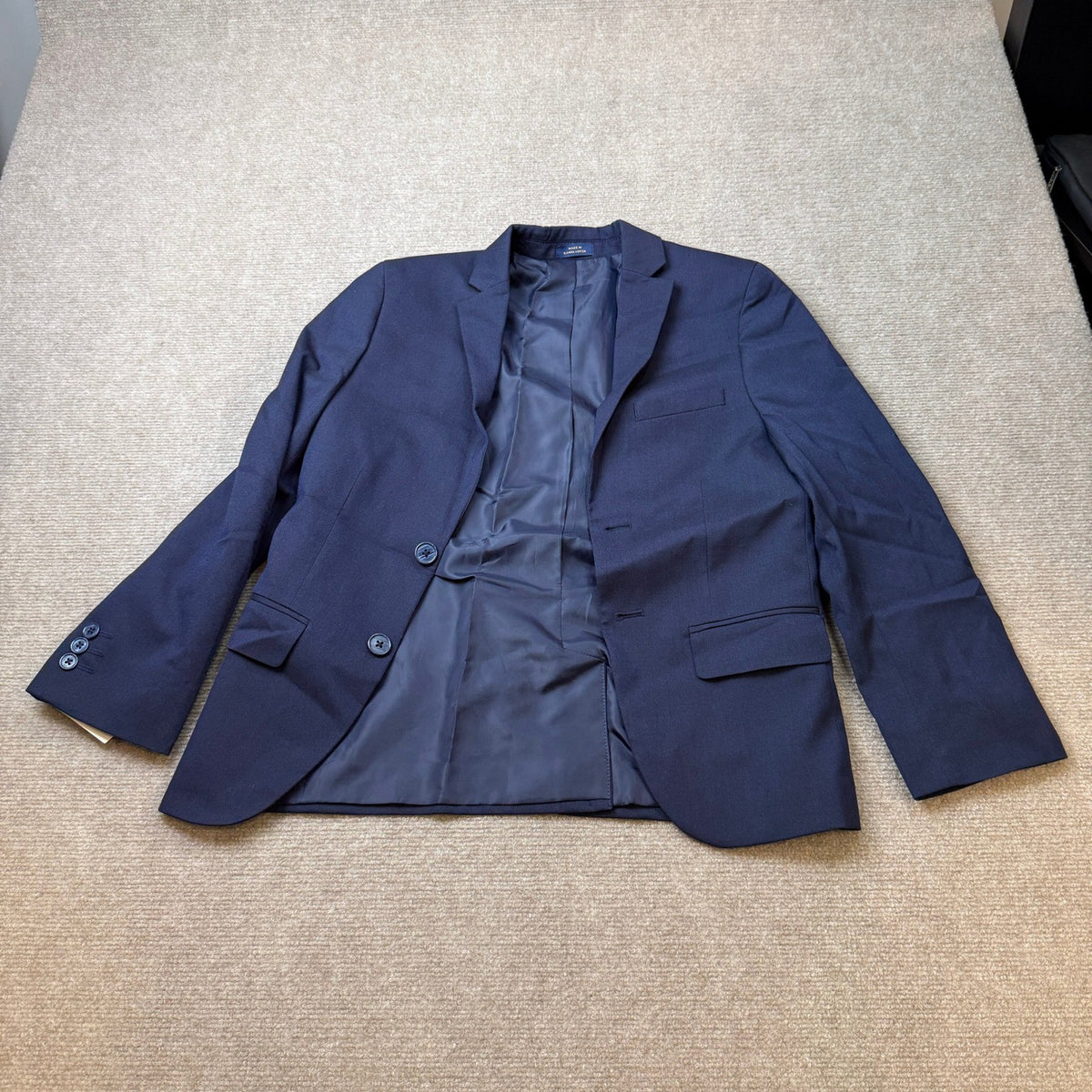 MSRP $90 Stafford Kid Boys 12 Navy Regular Fit Suit Jacket