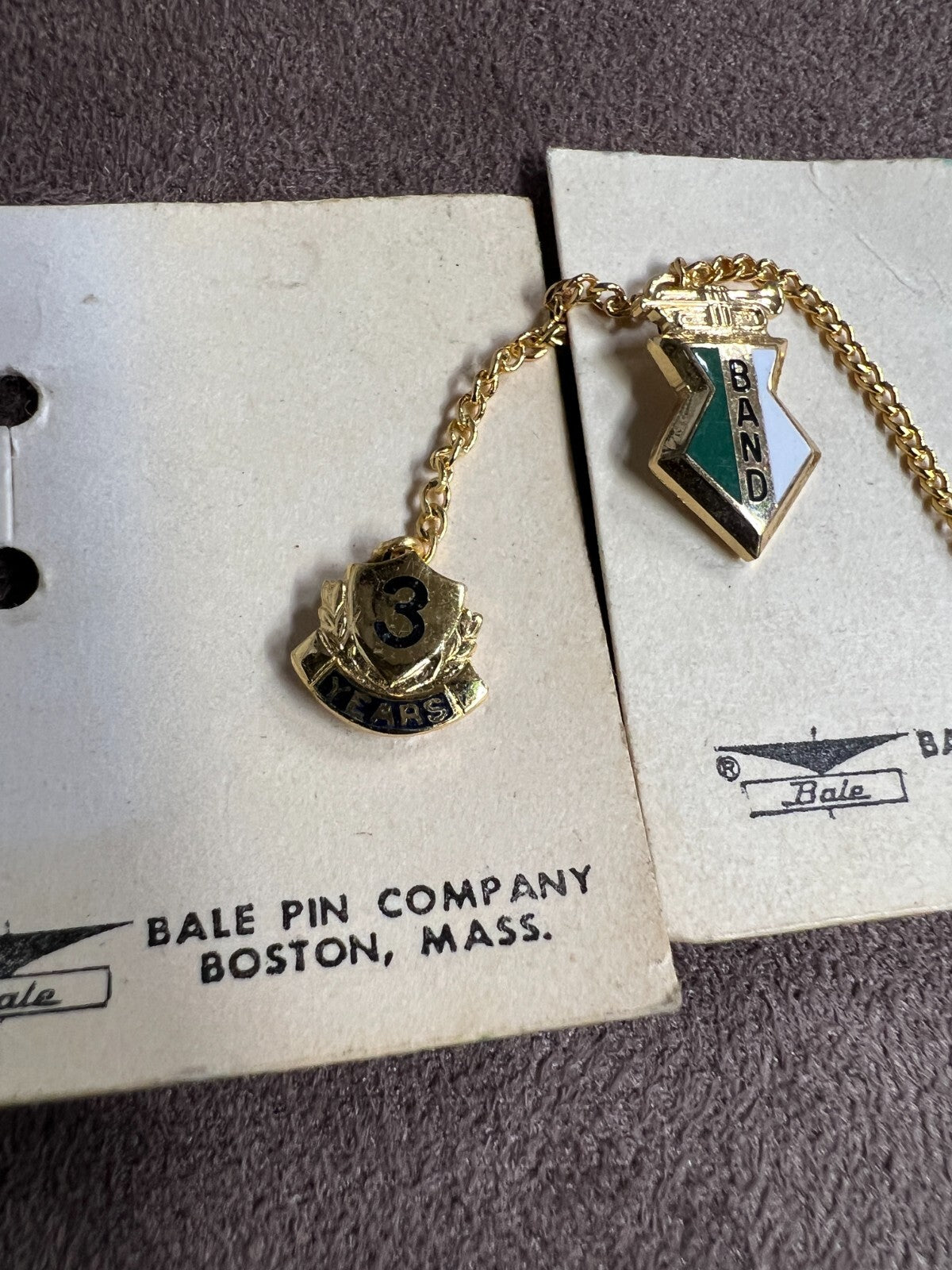 Vintage Student Band 3 Years Enamel Pin 1970 - Bale Pin Company Boston