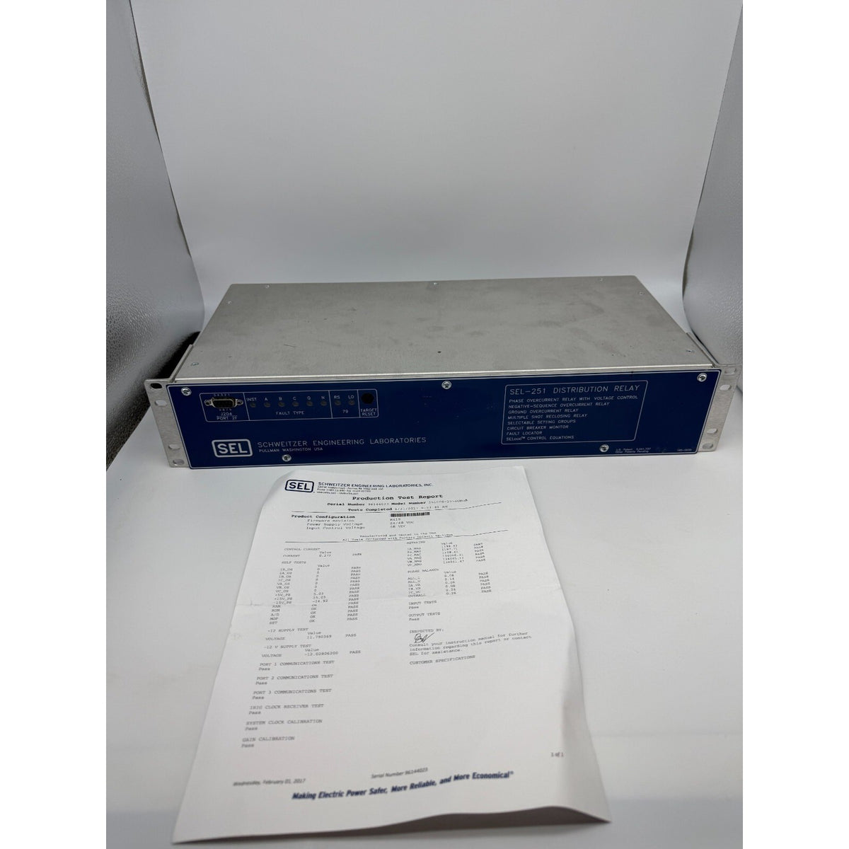 Schweitzer Engineering Distribution Relay Model Sel 251