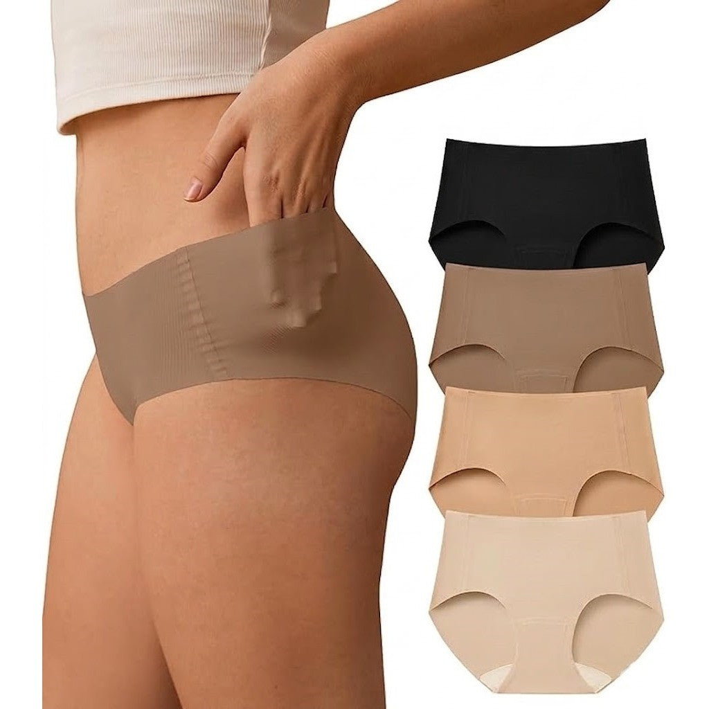 Set of 4 MSRP $22 SHARICCA Women's XXL Seamless Underwear No Show Hipster Pan