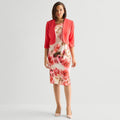 MSRP $94 Maya Brooke Womens 18 Coral Blush Two Piece Floral Jacket Dress