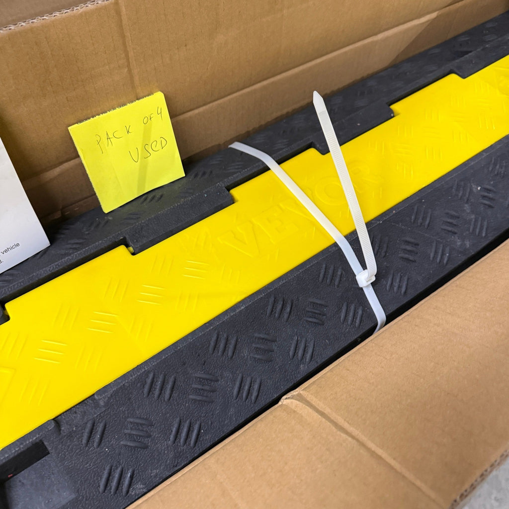 Pack of 4 Vevor Cable Protector Ramp 2 Channel Rubber 11000 Lb Capacity Modula