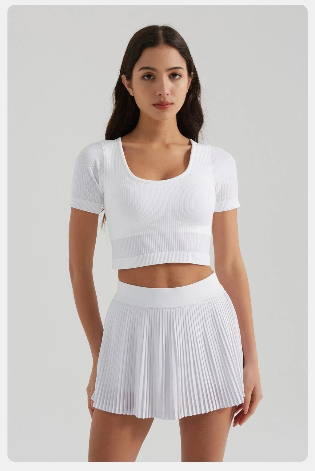 Women's S-XL White Lightweight Pleated Golf Skorts, Flowy Athletic Skirt for Ten