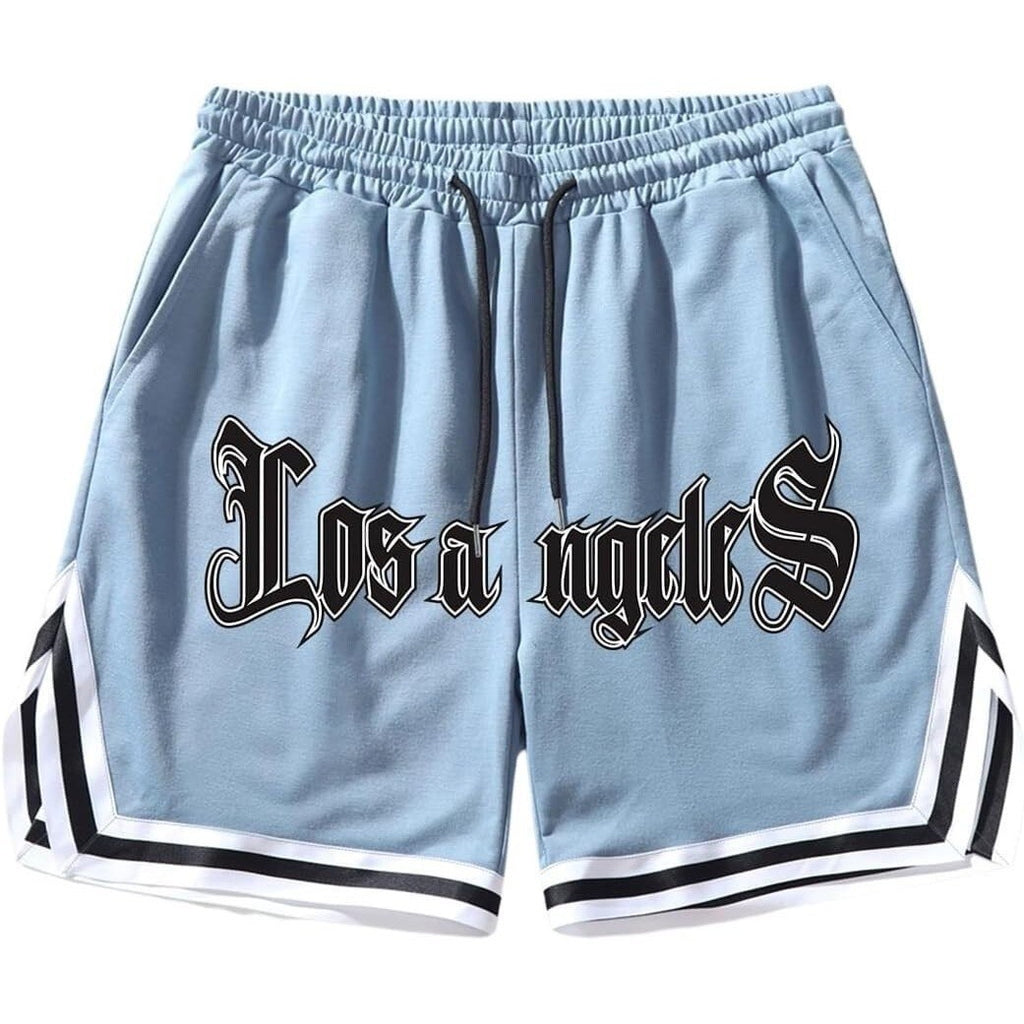 Verdusa Men's M Graphic Jersey Basketball Shorts Elastic Wide Leg Track Bottoms