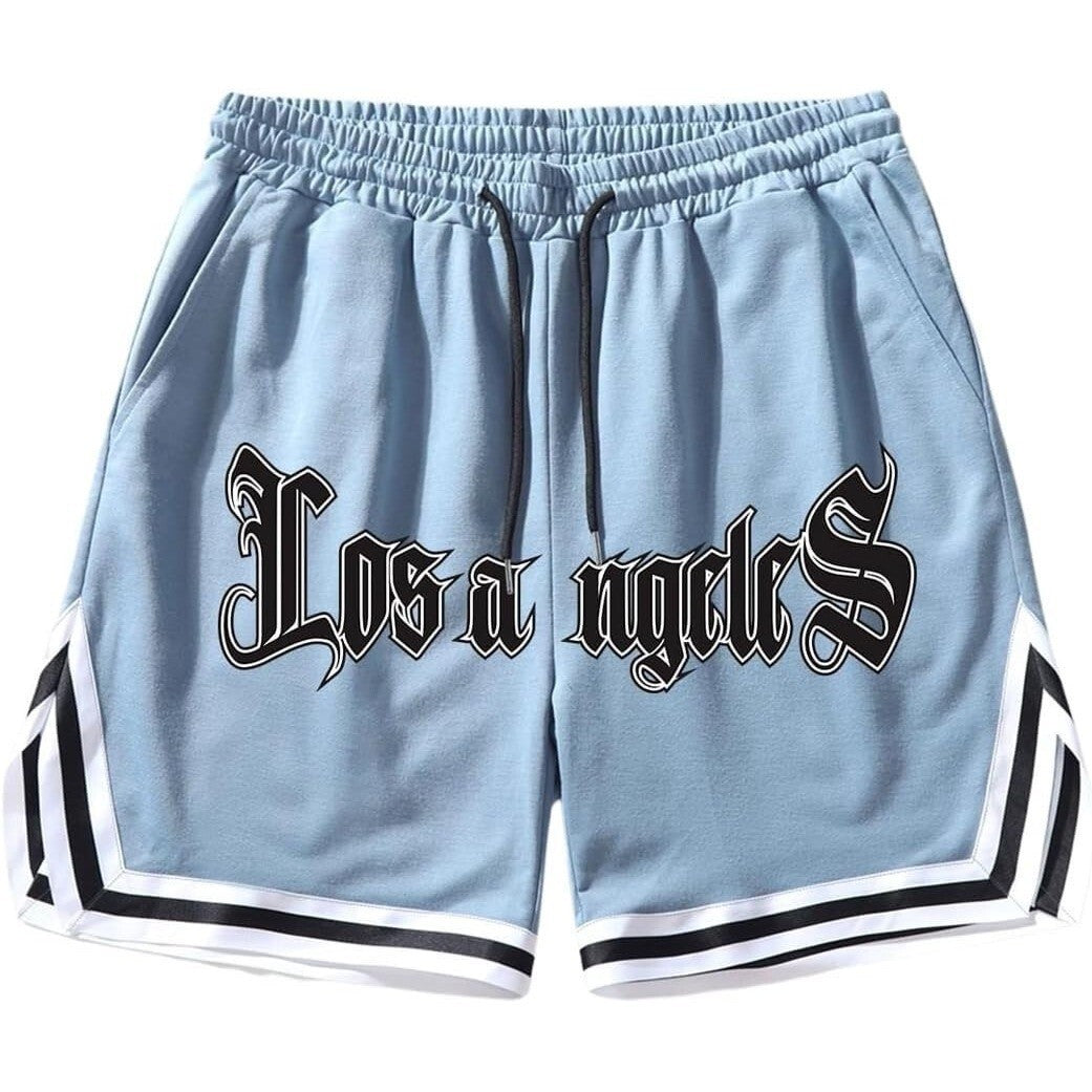 Verdusa Men's M Graphic Jersey Basketball Shorts Elastic Wide Leg Track Bottoms