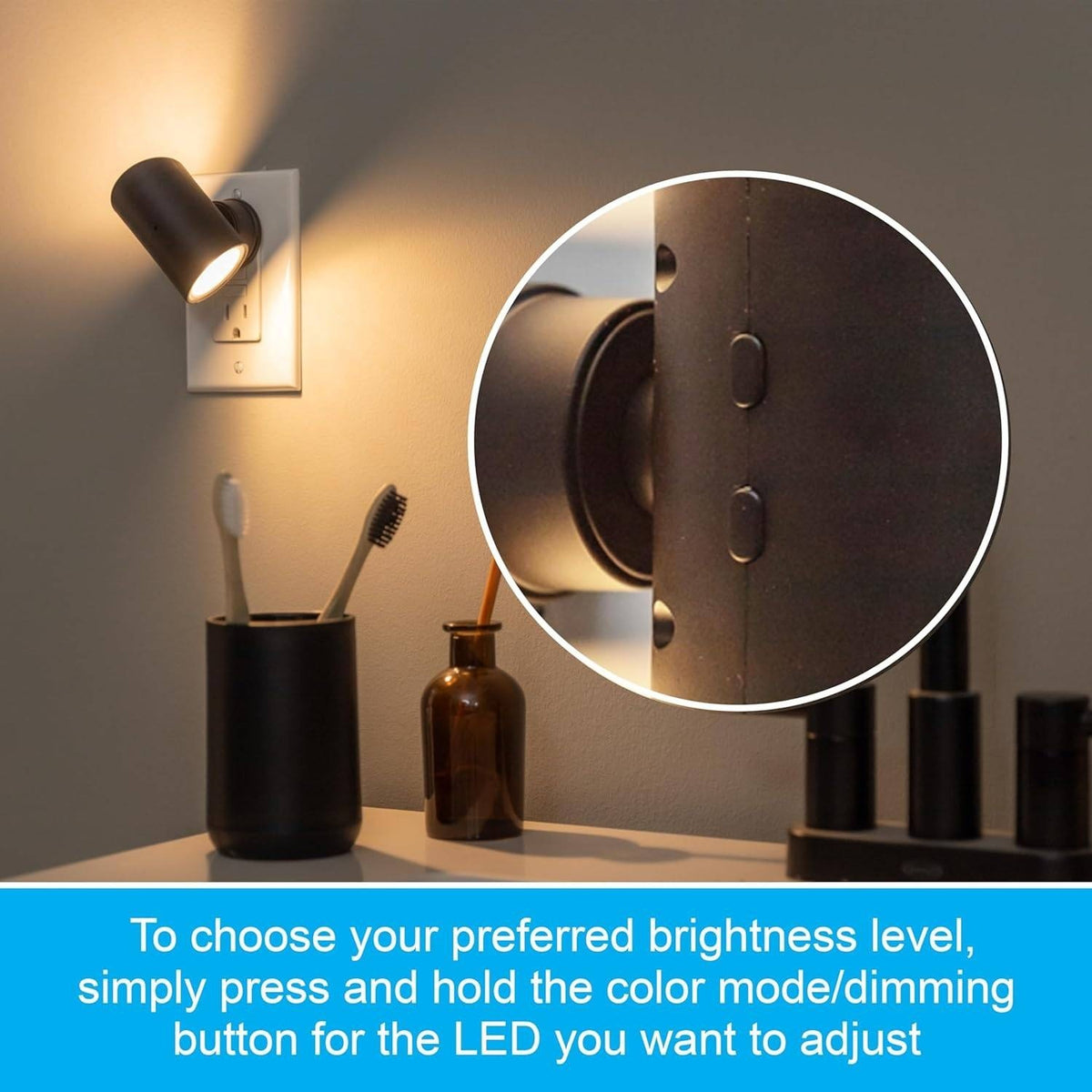 GE Directional 82573 LED Swivel Sconce Night Light, Plug-in, Color-Changing & D
