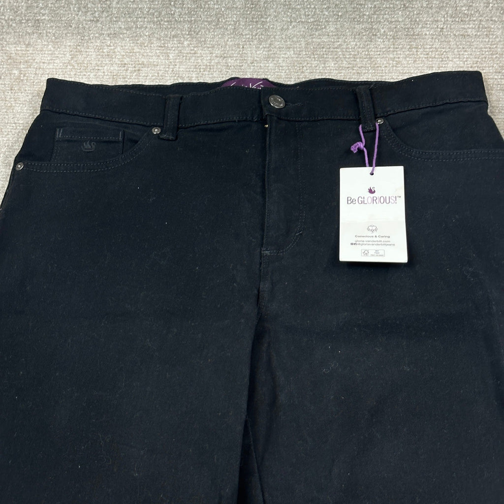 MSRP $48 Gloria Vanderbilt Amanda Womens 14 Petite Short Black Jean High Rise
