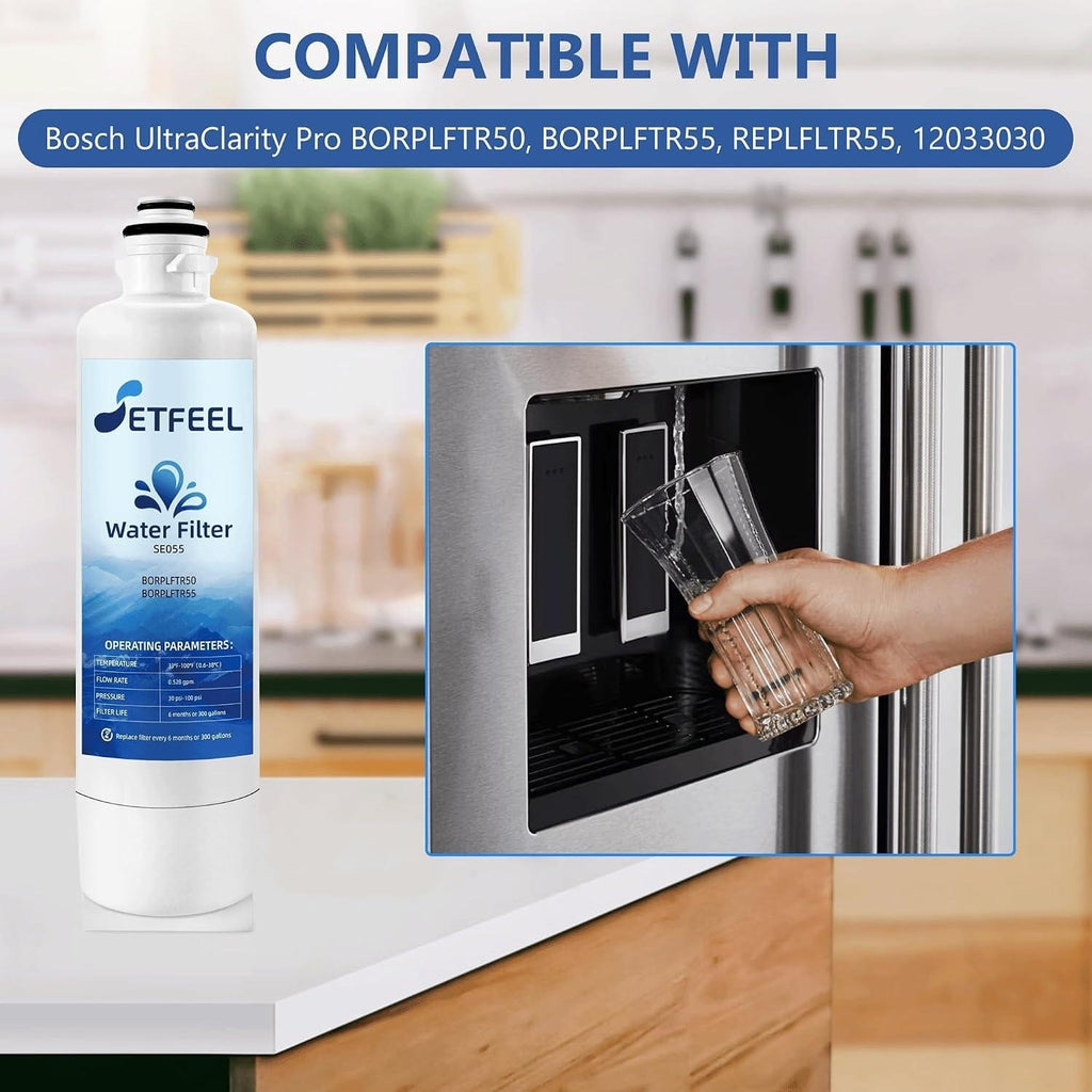 Pack of 3 SETFEEL 11032531 Ultra Clarity Pro Water Filter For Bosch Refrigerator