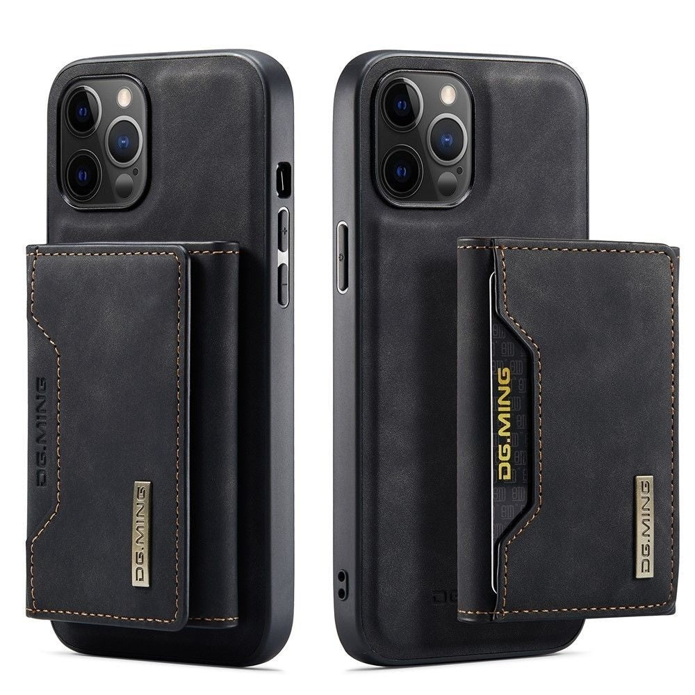 Black iPhone 13 ProMax DG.Ming M2 Series Magnetic 2-in-1 Wallet Case