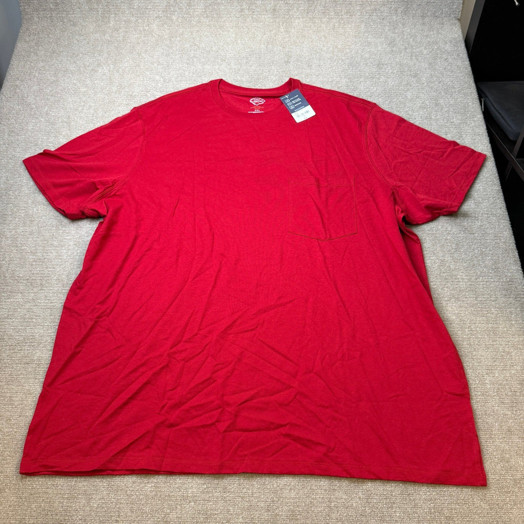 MSRP $25 St. John's Bay Mens 3XL Red Pocket Crew Neck Quick Dry T-Shirt Short