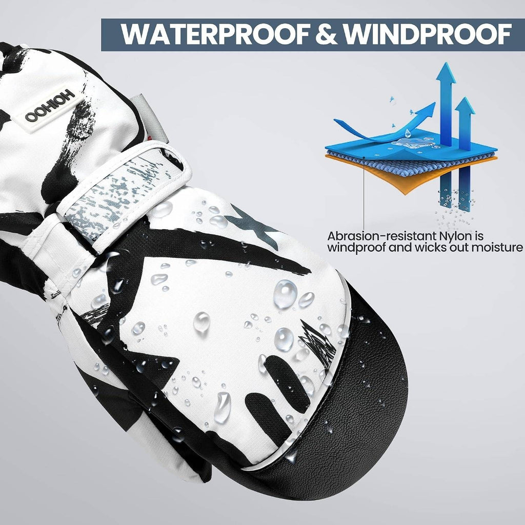 MSRP $23 HOIHOO Kids Ski Mittens Waterproof Snow Thinsulate Gloves Toddler Warm