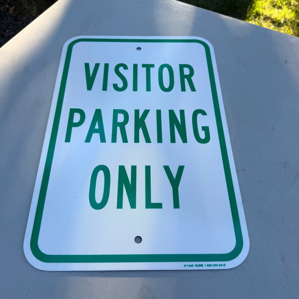 Uline H-1660 Visitor Parking Only Sign 18x12" Aluminum Reflective Engineer-Grade