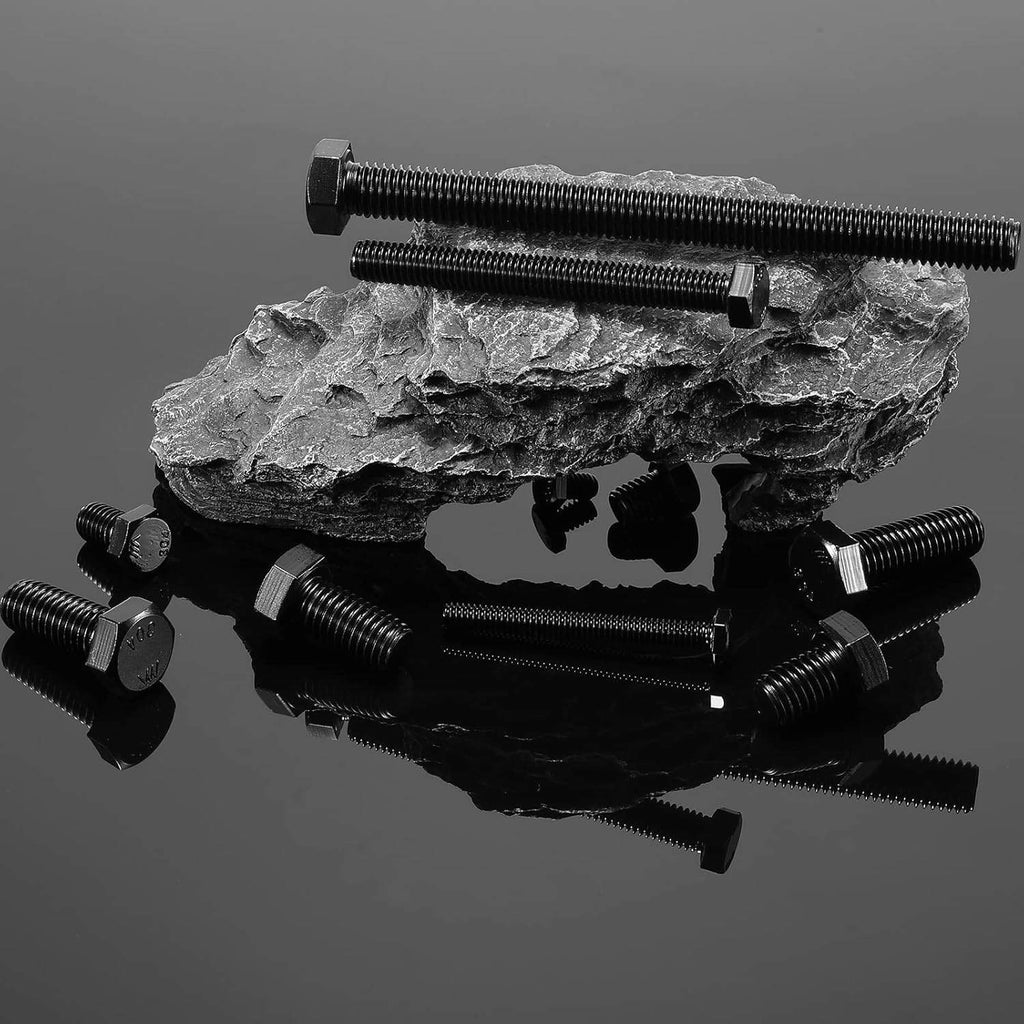 Set of 10 SG TZH 3/8-16 x 5" Hex Head Screw Bolt Black Oxide Fully Threaded 30