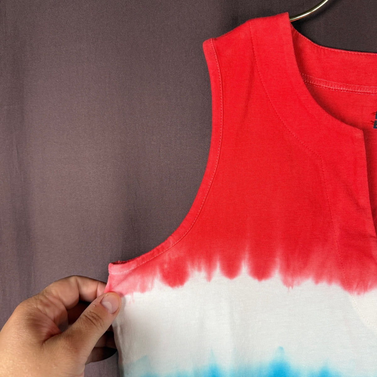 Lands' End Women's S Cotton Jersey Tunic Dress Cover-up Compass Red/Turquoise Om