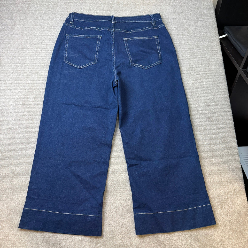 MSRP $47 GRAPENT Women's XL Capri Jeans High Waisted Wide Leg Strechy Loose