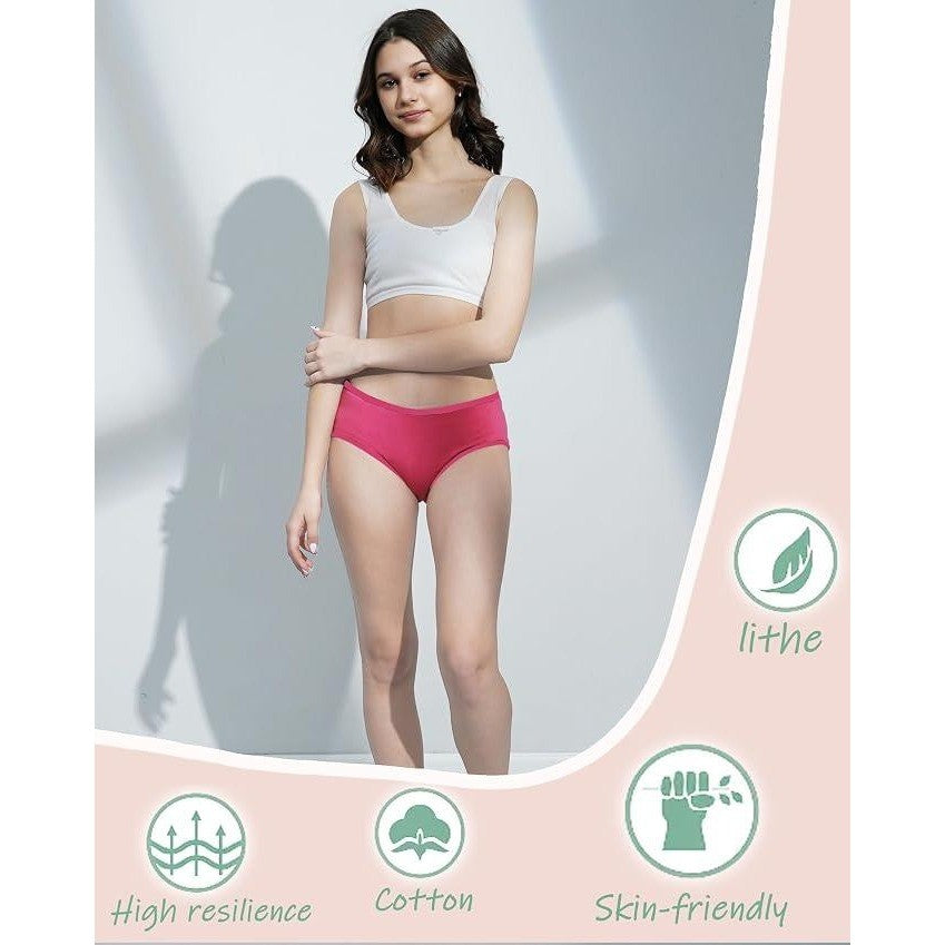 MSRP $26 Boboking 8 Pack Teen Girls Size 8 Underwear Cotton Brief Soft Panties